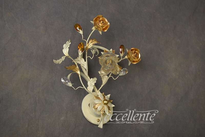 PS-958101LIG イタリア製 ブラケット　1灯　左向き　アイボリーゴールド  Wall lamp 1 light (facing left)/Ivory Gold