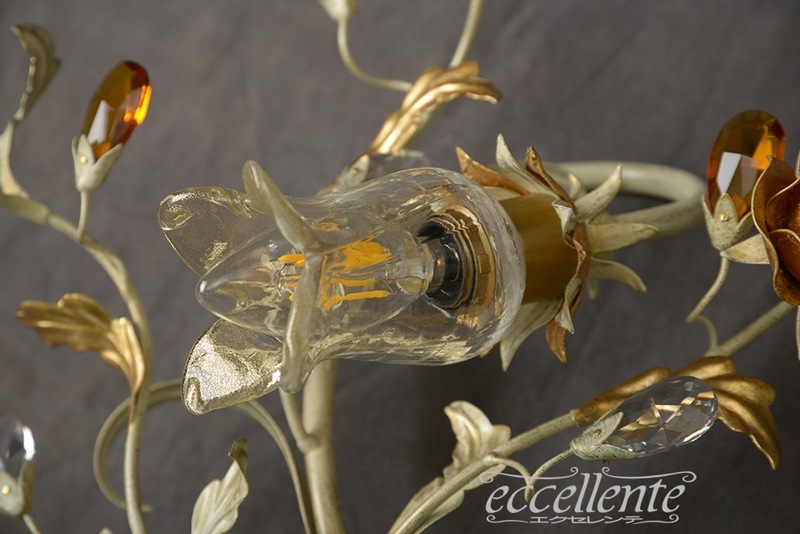 PS-958101LIG イタリア製 ブラケット　1灯　左向き　アイボリーゴールド  Wall lamp 1 light (facing left)/Ivory Gold