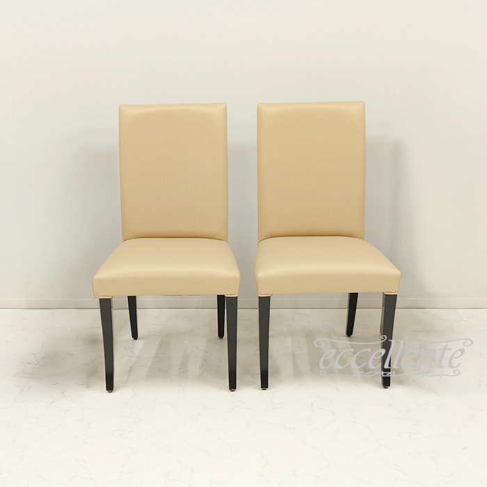 GP-042146DST イタリア製 ダイニングチェアー ZIVA 革 アイボリー