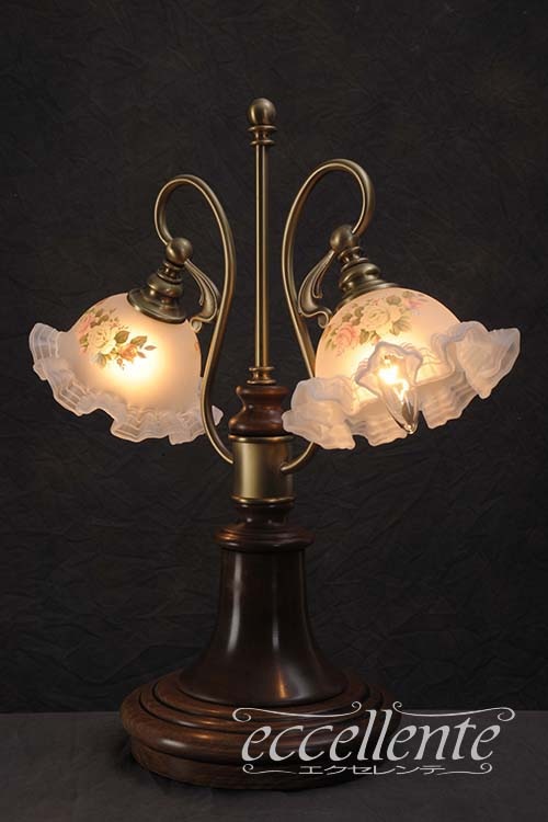 イタリア製 ランプ サティングラス フリル2灯｜L3002D