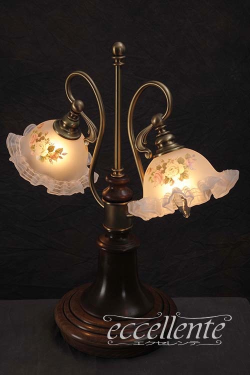 イタリア製 ランプ サティングラス フリル2灯｜L3002D