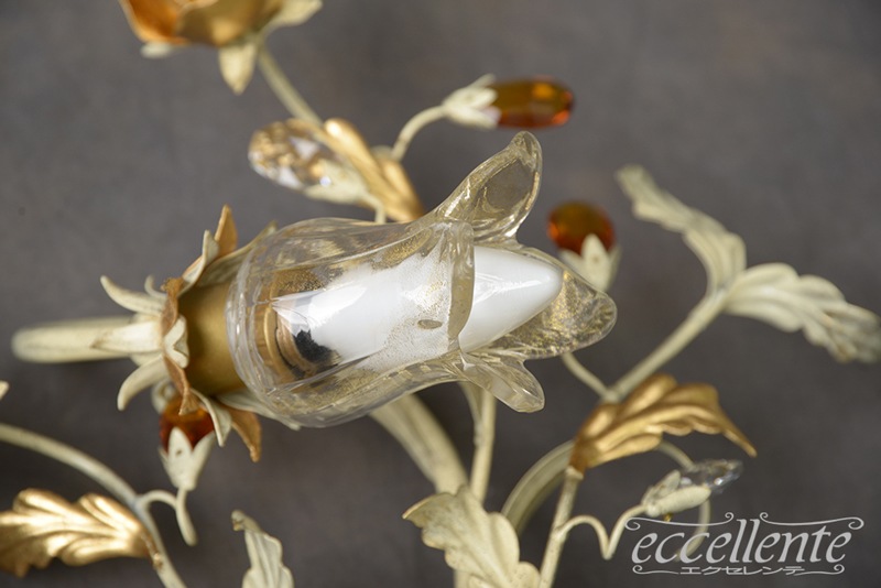 PS-958101RIG イタリア製 ブラケット　1灯　右向き　アイボリーゴールド  Wall lamp 1 light (facing right)/Ivory Gold