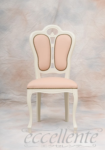 イタリア製 ダイニングチェア ジリオ アイボリー／革 ピンク Nude