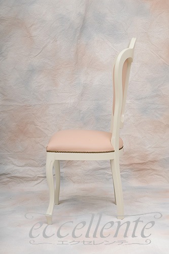 イタリア製 ダイニングチェア ジリオ アイボリー／革 ピンク  Nude  Diningchair Giglio Ivory Leather Pink Nude｜GP-18WL7P