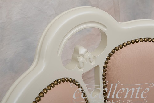 イタリア製 ダイニングチェア ジリオ アイボリー／革 ピンク  Nude  Diningchair Giglio Ivory Leather Pink Nude｜GP-18WL7P
