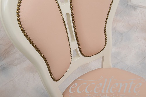 イタリア製 ダイニングチェア ジリオ アイボリー／革 ピンク  Nude  Diningchair Giglio Ivory Leather Pink Nude｜GP-18WL7P