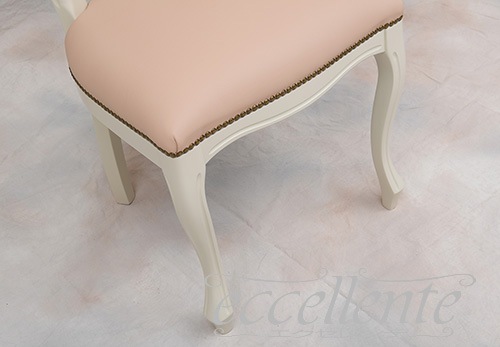 イタリア製 ダイニングチェア ジリオ アイボリー／革 ピンク  Nude  Diningchair Giglio Ivory Leather Pink Nude｜GP-18WL7P