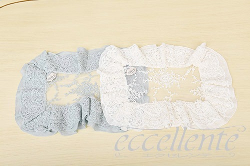 イタリア製 ランチョンマット 四角R レースフリル Corinzio IV｜Place mat square shaped with lace ruffles / Corinzio IV｜CH-L2334CI