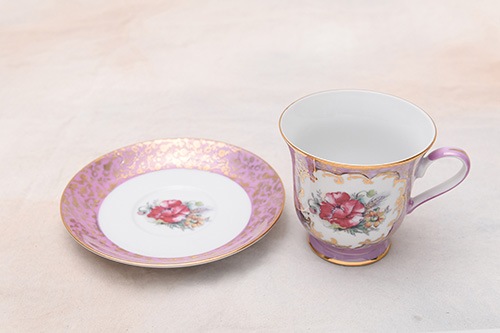 CL-TCS025280P6 イタリア製カップ＆ソーサー Pink 6客セット