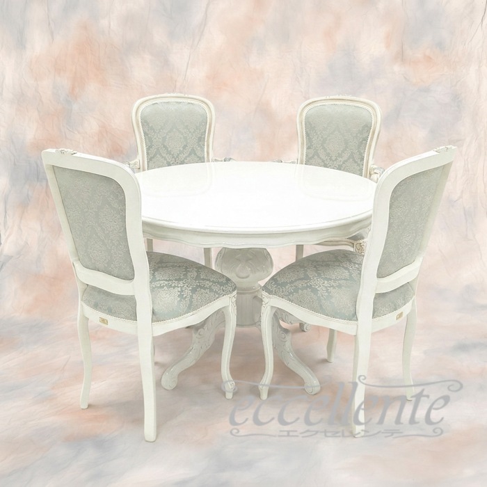 イタリア製 ダイニング5点セット ラウンド 110 アイボリー RB｜Round Table 110 Ivory RB｜MS9040LW-GP16-17WAF3B