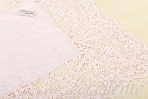 イタリア製 ランチョンマット 四角 レース囲み Corinzio PI｜Place mat square shaped with lace  / Corinzio PI｜CH-L2434CP