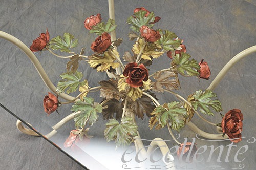 PS-69204TP イタリア製 ガラステーブル 角 ローズパステル Glass table squared/Rose Pastel