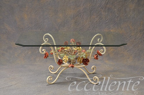 PS-69204TP イタリア製 ガラステーブル 角 ローズパステル Glass table squared/Rose Pastel