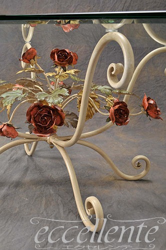 PS-69204TP イタリア製 ガラステーブル 角 ローズパステル Glass table squared/Rose Pastel