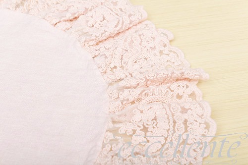 イタリア製 ランチョンマット 丸 レースフリル Corinzio Pink｜Place