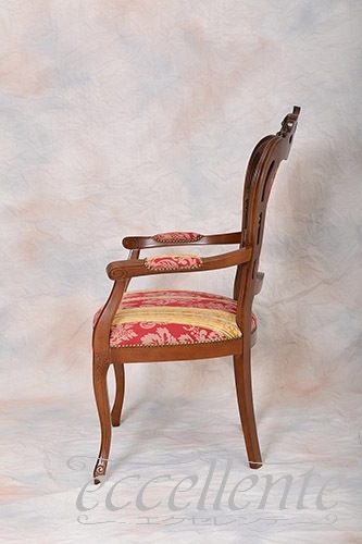 イタリア製 アームチェア トラフォラータ ウォールナット／MV red｜MS