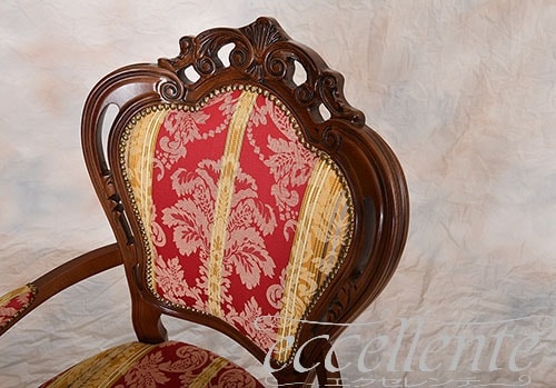 イタリア製 アームチェア トラフォラータ ウォールナット／MV red｜MS