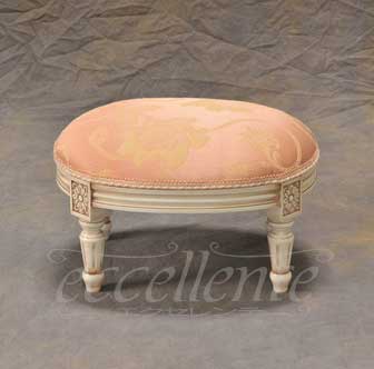 GP-179WAF3P イタリア製 オットマンスツール　アンティークホワイト仕上げ／Rialto ピンク<br>Ottoman stool Antique white/Rialto Pink
