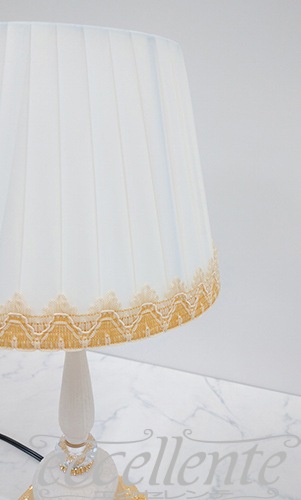 FC-4591M25 イタリア製 テーブルランプ アイボリースタンド中 Brass + Glass