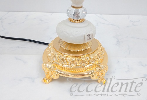 FC-4591M25 イタリア製 テーブルランプ アイボリースタンド中 Brass + Glass