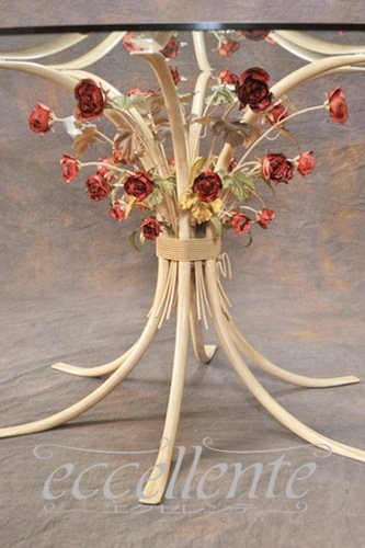 PS-54706TP イタリア製 ガラステーブル ローズパステル Glass table/Rose Pastel