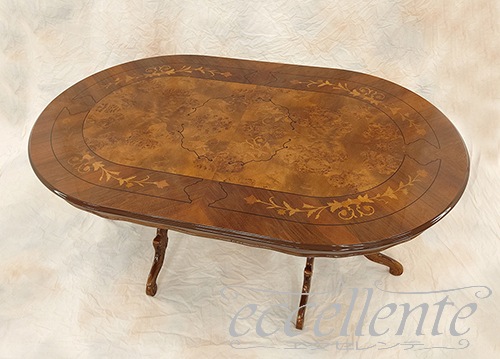 イタリア製ダイニング5点セット 175 象嵌 茶 FB｜Dining Set 175 Inlay Walnut Finish｜MS910TIN-GP16-17F5967B