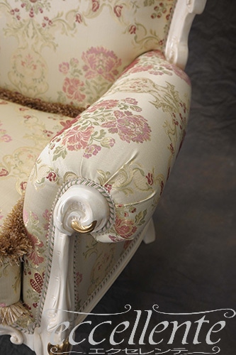 イタリア製 アームチェア グウェンダ アンティークホワイト+ゴールド｜GP-275/AWAG