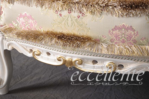 イタリア製 アームチェア グウェンダ アンティークホワイト+ゴールド｜GP-275/AWAG