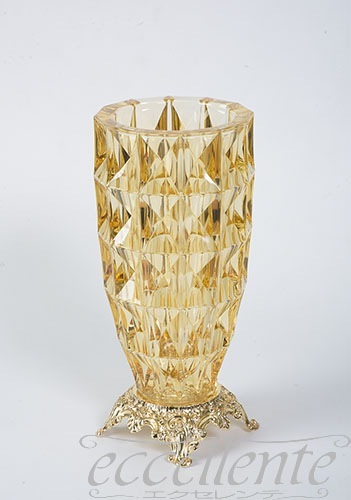 イタリア製 花瓶 アンバー／ゴールド  Vase/Amber&Gold｜OB-123