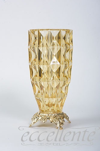 イタリア製 花瓶 アンバー／ゴールド  Vase/Amber&Gold｜OB-123