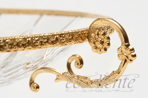 CA-CT11476C イタリア製 メタル付コンポート　クリアー<br> Compote with metal decoration / Clear