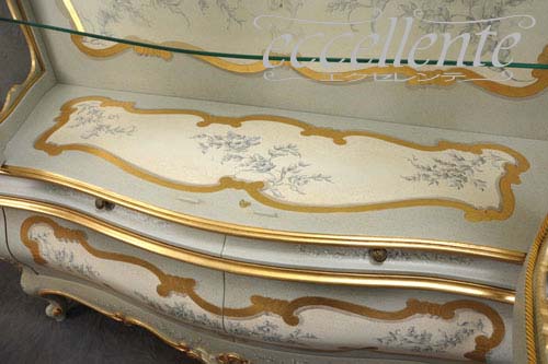 イタリア製 2ドアーグラスカップボード Blue デコレーション｜2 door glass cupboard｜AF-2053V