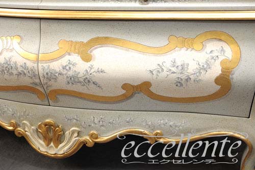 イタリア製 2ドアーグラスカップボード Blue デコレーション｜2 door glass cupboard｜AF-2053V