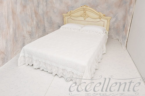 イタリア製 ピローケース レースフリル Versailles Ivory｜Pillow case with lace ruffles / Versailles Ivory｜CH-P3064VI