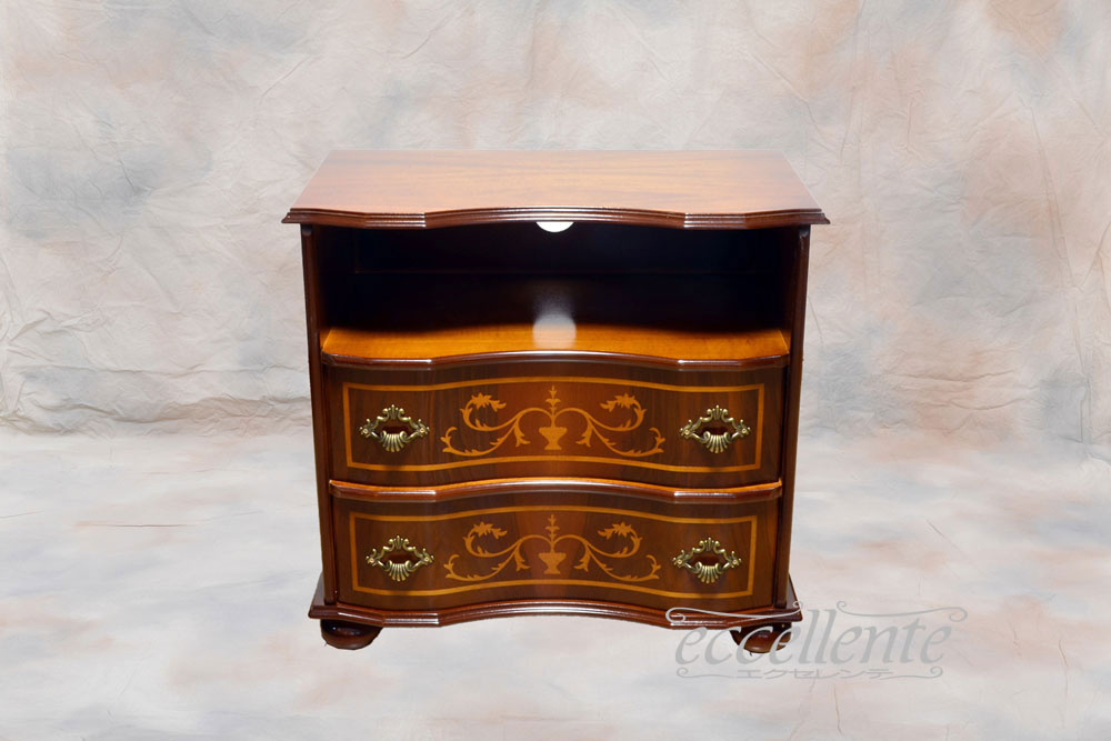 イタリア製2段丸脚オープンチェスト 象嵌｜TS-055/SPA/BR