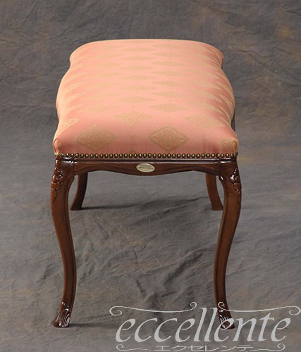 GP-223F2A イタリア製 2シートベンチ Sonia Raso ウォールナット仕上げ/オレンジ <br>2 Seat bench Sonia Walnut color / Raso Orange