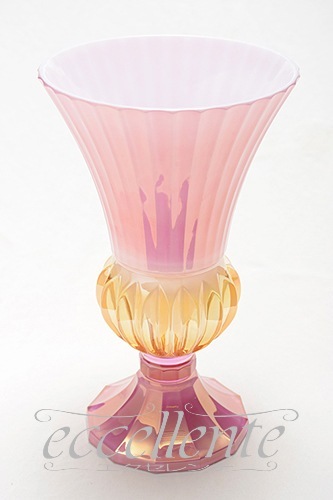 CA-BASE19PI イタリア製 ベース　ピンク・アンバー<br> Flute glass / Pink&Amber