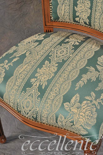 イタリア製 ダイニングチェア ケリー ウォールナット／Air Tex green｜GP-413F2G