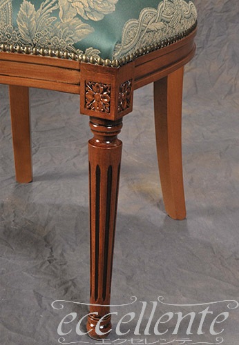 イタリア製 ダイニングチェア ケリー ウォールナット／Air Tex green｜GP-413F2G