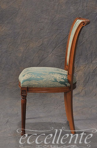 イタリア製 ダイニングチェア ケリー ウォールナット／Air Tex green｜GP-413F2G