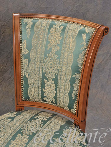 イタリア製 ダイニングチェア ケリー ウォールナット／Air Tex green｜GP-413F2G