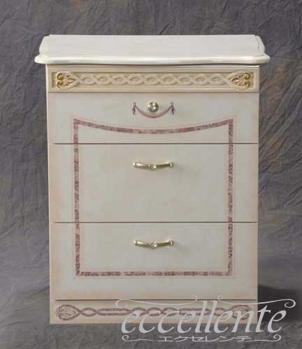 イタリア製 3段ナイトチェスト サラ アイボリー|Night Chest 3 drawers Sara Ivory|SA-CMN02AV