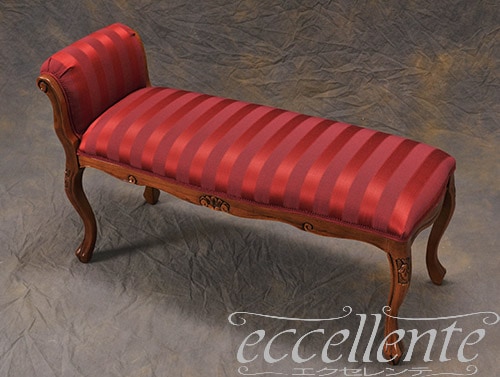 イタリア製 2シートベンチ 700 ウォールナット仕上げ／Mx Ecoレッド   ｜2 Seat bench 700 Walnut Finish / Mx Eco Red｜GP-92F3RR