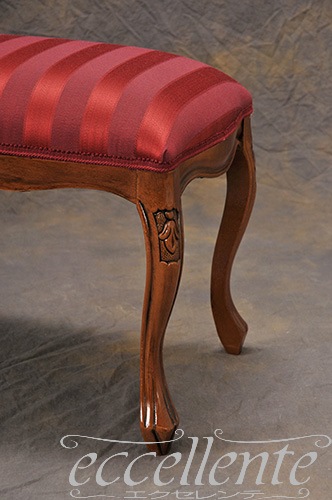 イタリア製 2シートベンチ 700 ウォールナット仕上げ／Mx Ecoレッド   ｜2 Seat bench 700 Walnut Finish / Mx Eco Red｜GP-92F3RR