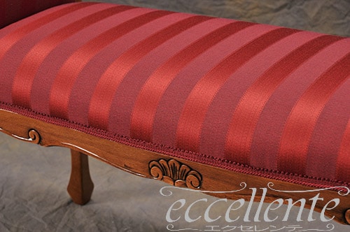イタリア製 2シートベンチ 700 ウォールナット仕上げ／Mx Ecoレッド   ｜2 Seat bench 700 Walnut Finish / Mx Eco Red｜GP-92F3RR