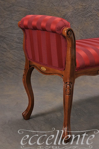 イタリア製 2シートベンチ 700 ウォールナット仕上げ／Mx Ecoレッド   ｜2 Seat bench 700 Walnut Finish / Mx Eco Red｜GP-92F3RR
