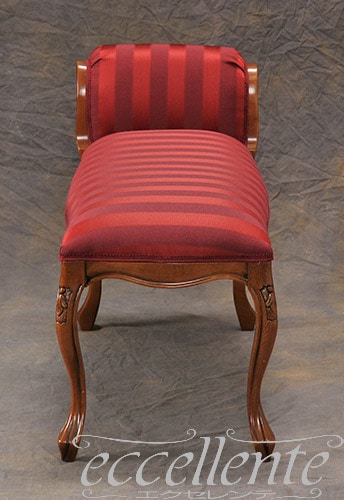 イタリア製 2シートベンチ 700 ウォールナット仕上げ／Mx Ecoレッド   ｜2 Seat bench 700 Walnut Finish / Mx Eco Red｜GP-92F3RR