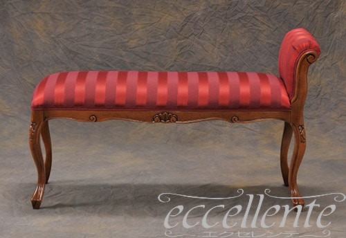 イタリア製 2シートベンチ 700 ウォールナット仕上げ／Mx Ecoレッド   ｜2 Seat bench 700 Walnut Finish / Mx Eco Red｜GP-92F3RR