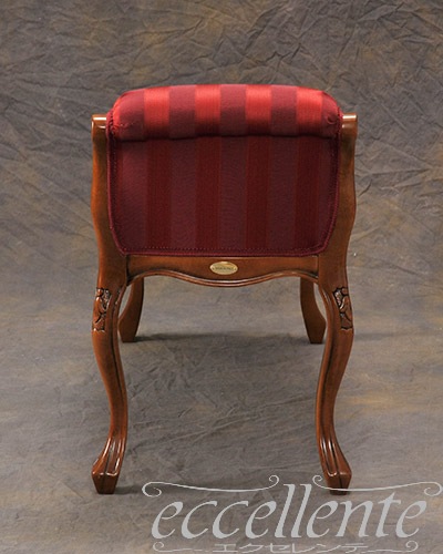 イタリア製 2シートベンチ 700 ウォールナット仕上げ／Mx Ecoレッド   ｜2 Seat bench 700 Walnut Finish / Mx Eco Red｜GP-92F3RR