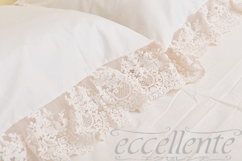 イタリア製 ピローケース レースフリル Provenza VP｜Pillow case with lace ruffles / Provenza VP｜CH-P4764PP